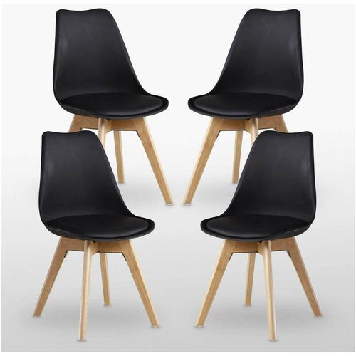 Bild von Lorenzo Retro Chairs – Black – Set of 4